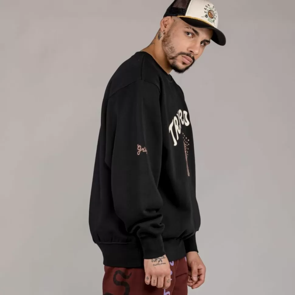 Sweatshirts*Grimey Sudadera "Snipes X True Roots" Crewneck - Black - Fall 22