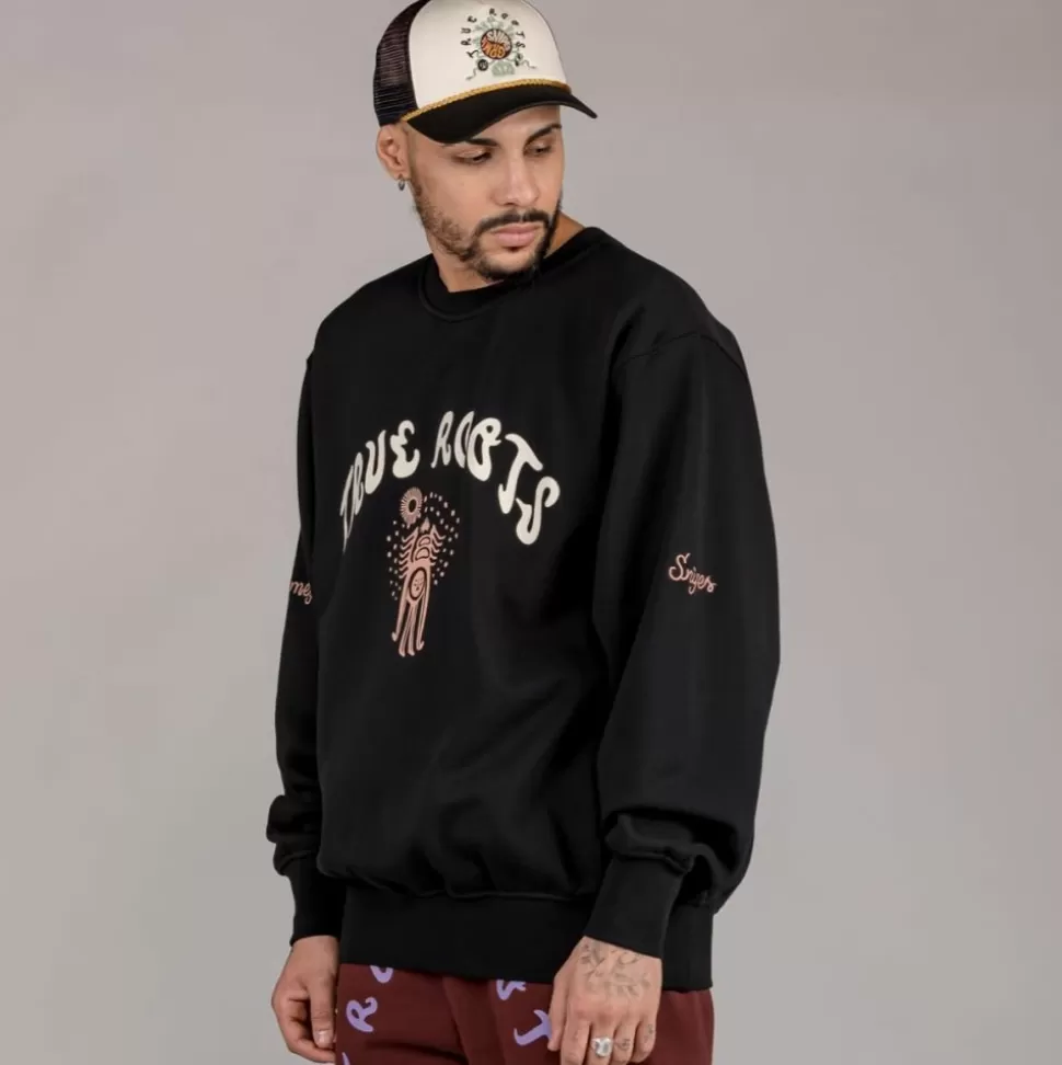 Sweatshirts*Grimey Sudadera "Snipes X True Roots" Crewneck - Black - Fall 22