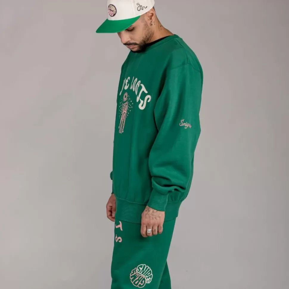 Sweatshirts*Grimey Sudadera "Snipes X True Roots" Crewneck - Green - Fall 22