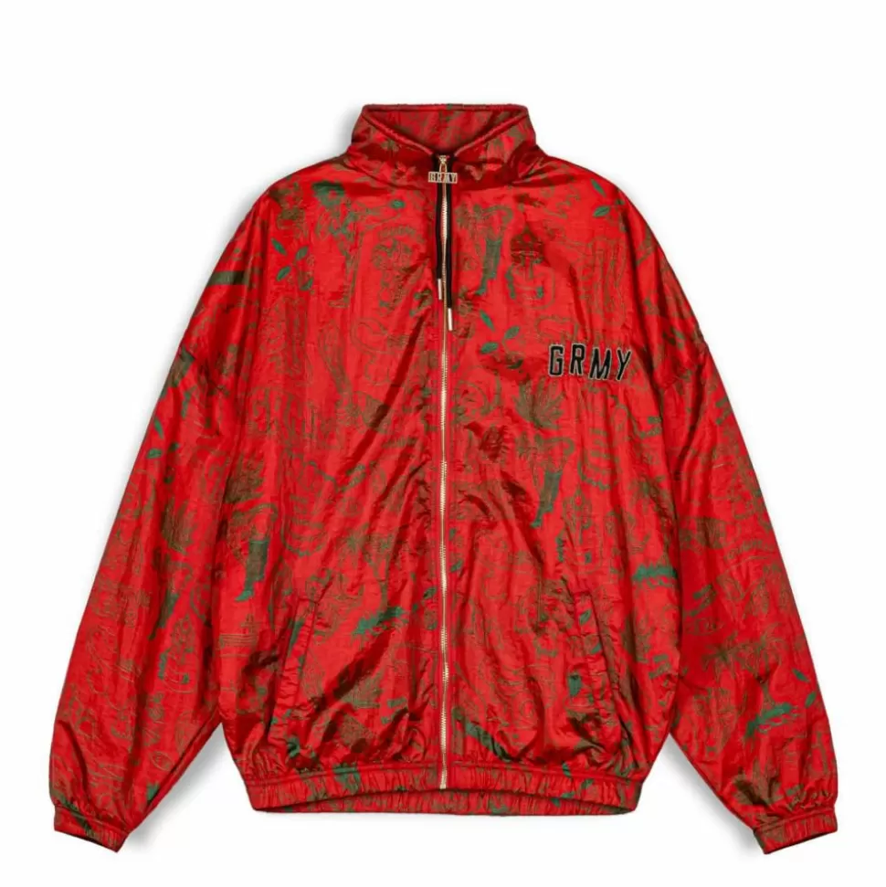 Jackets*Grimey Track Jacket The Toughest Satin Red - Spring 23